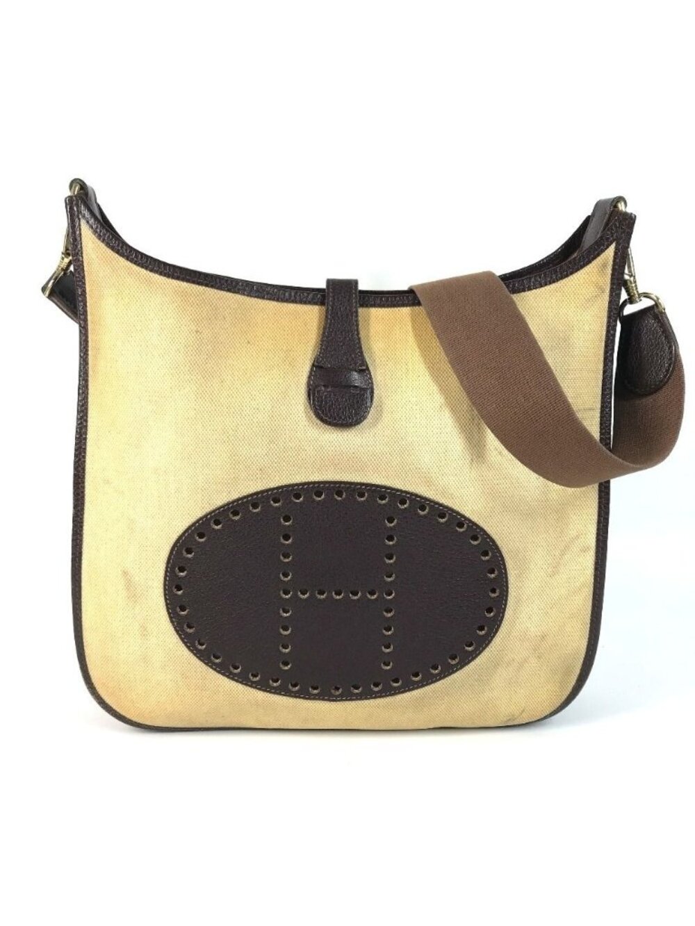 Hermes Shoulder Bag Evelyne 1 GM Leather Beige